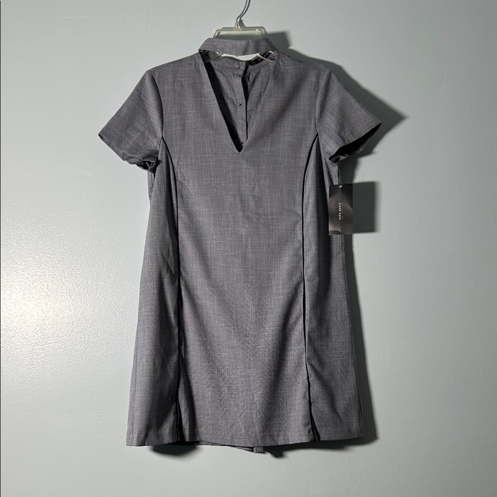 Zara Gray Short Sleeve Shift Dress